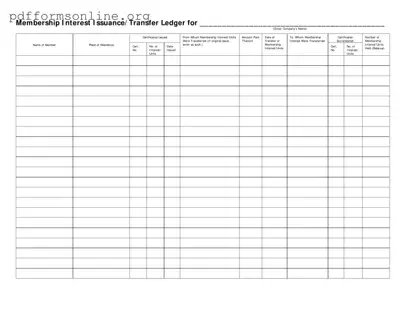 Membership Ledger Template