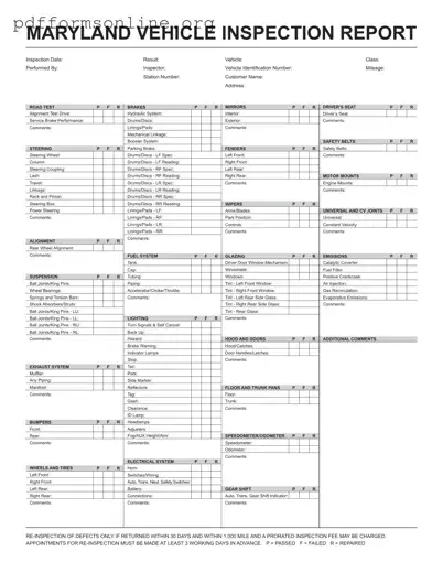 Md Inspection Report Template