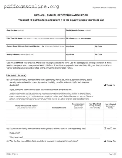 Medi Cal Redetermination Template