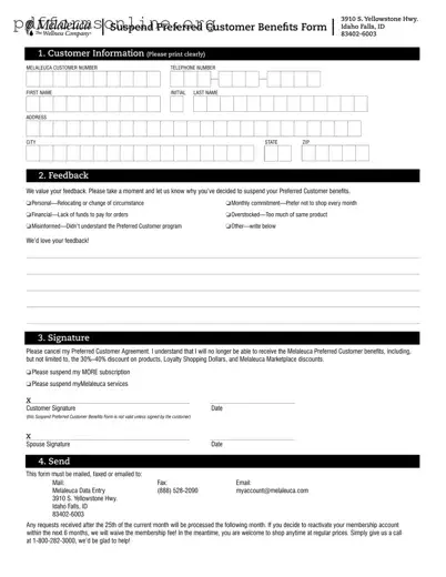 Melaleuca Cancellation Template