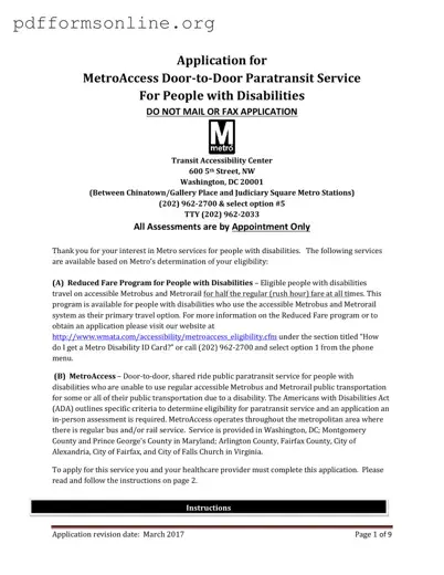 Metro Access Application Template
