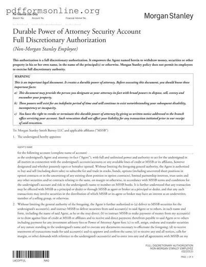 Morgan Stanley Power Attorney Template