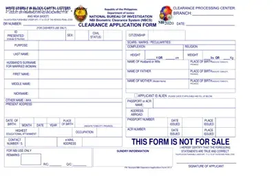 Nbi Clearance Template
