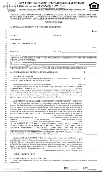 Njar Real Estate Contract Template