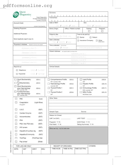 Order Quest Diagnostics Template