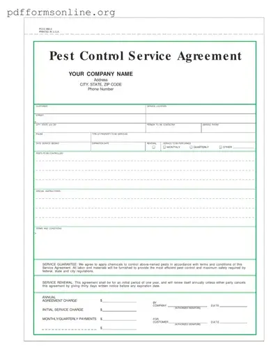 Pest Control Contract Template