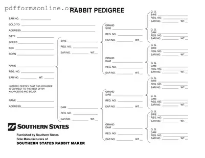 Rabbit Pedigree Template