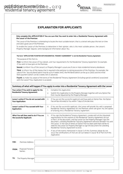 Reiwa Tenancy Application Template