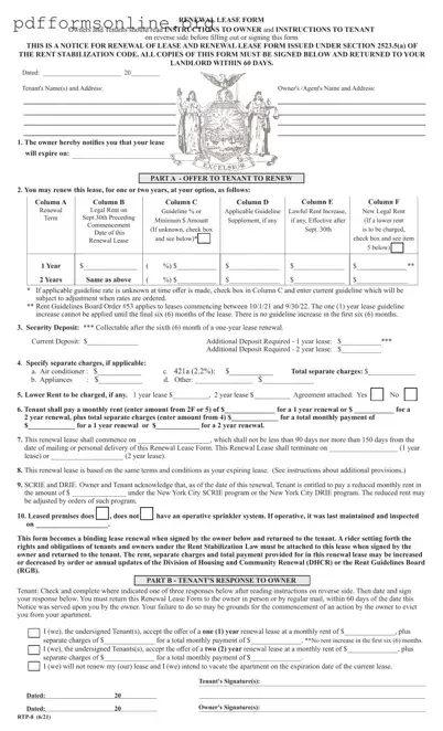 Renewal Lease Nyc Template