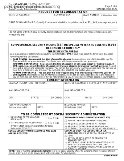 SSA SSA-561-U2 Template