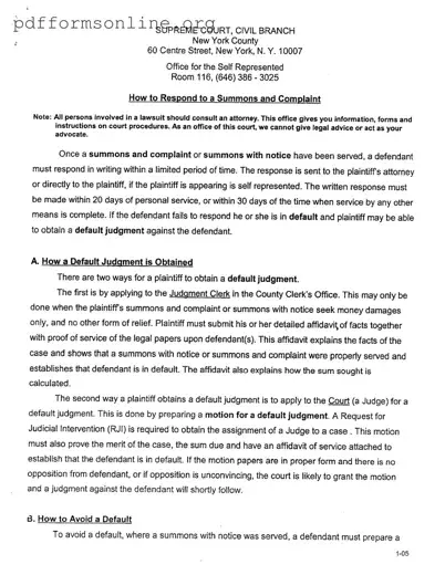 Response To A Summons Template