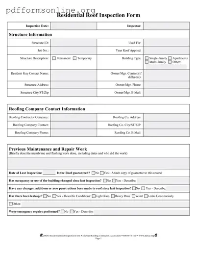 Roof Inspection Template