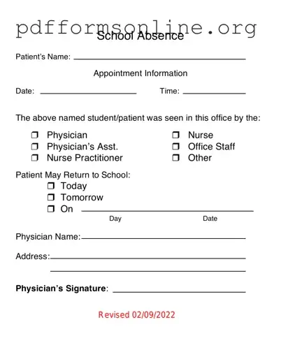 School Absence Template