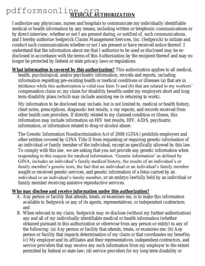 Sedgwick Medical Release Template