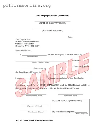 Self Employed Letter Template