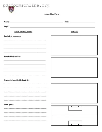 Soccer Training Session Plan Template