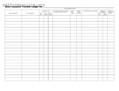 Stock Transfer Ledger Template