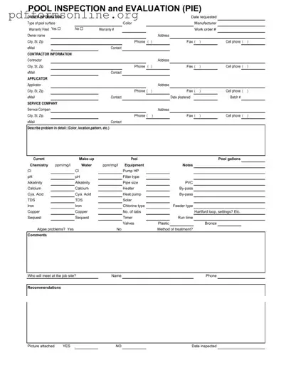 Swimming Pool Inspection Template