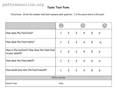 Taste Test Template