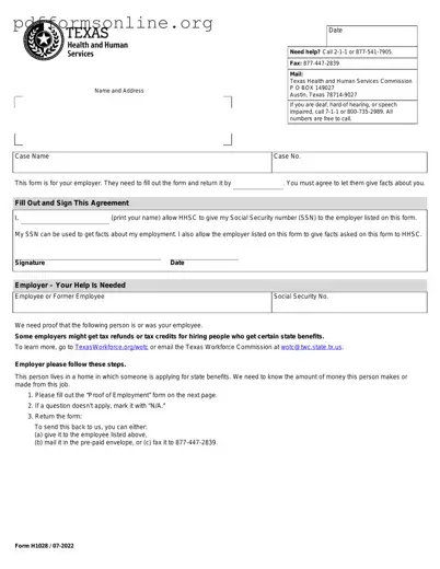 Texas Employment Verification Template