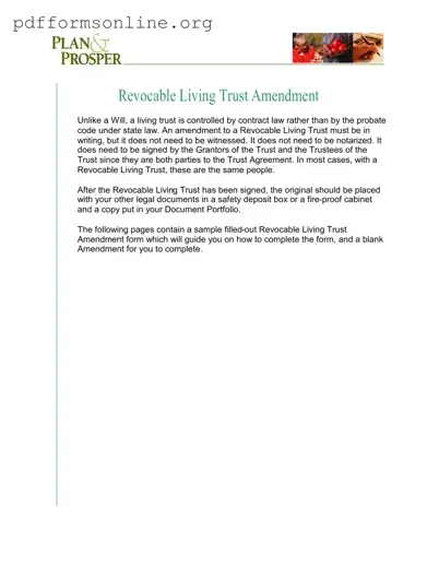 Trust Amendment Template