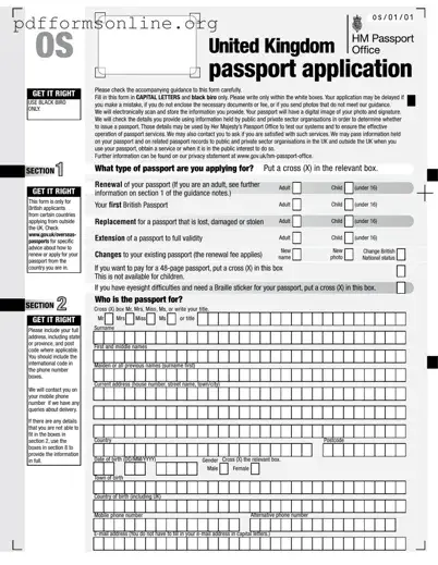 Uk Passport Application Template