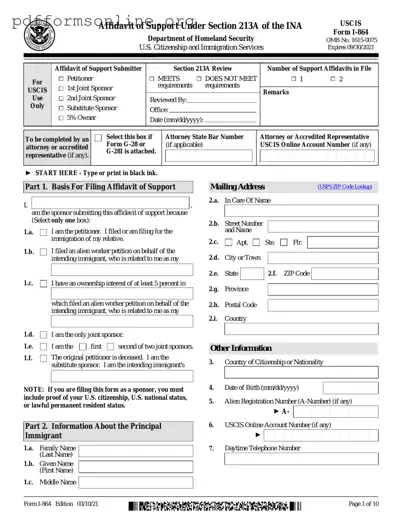 USCIS I-864 Template