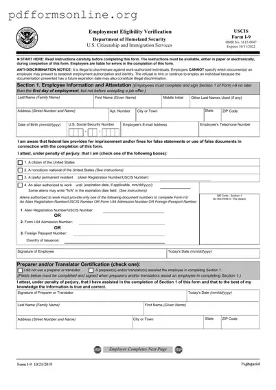 USCIS I-9 Template