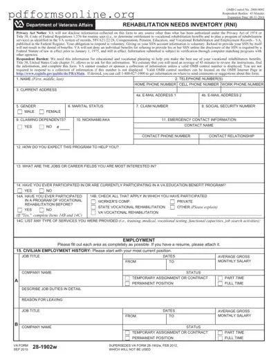 VBA VA 28-1902w Template