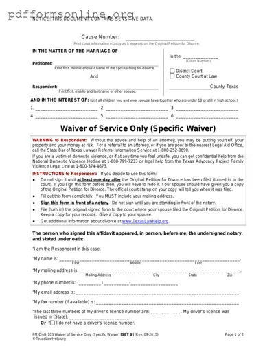 Waiver Service Template