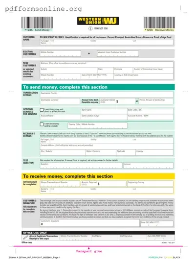 Western Union Template