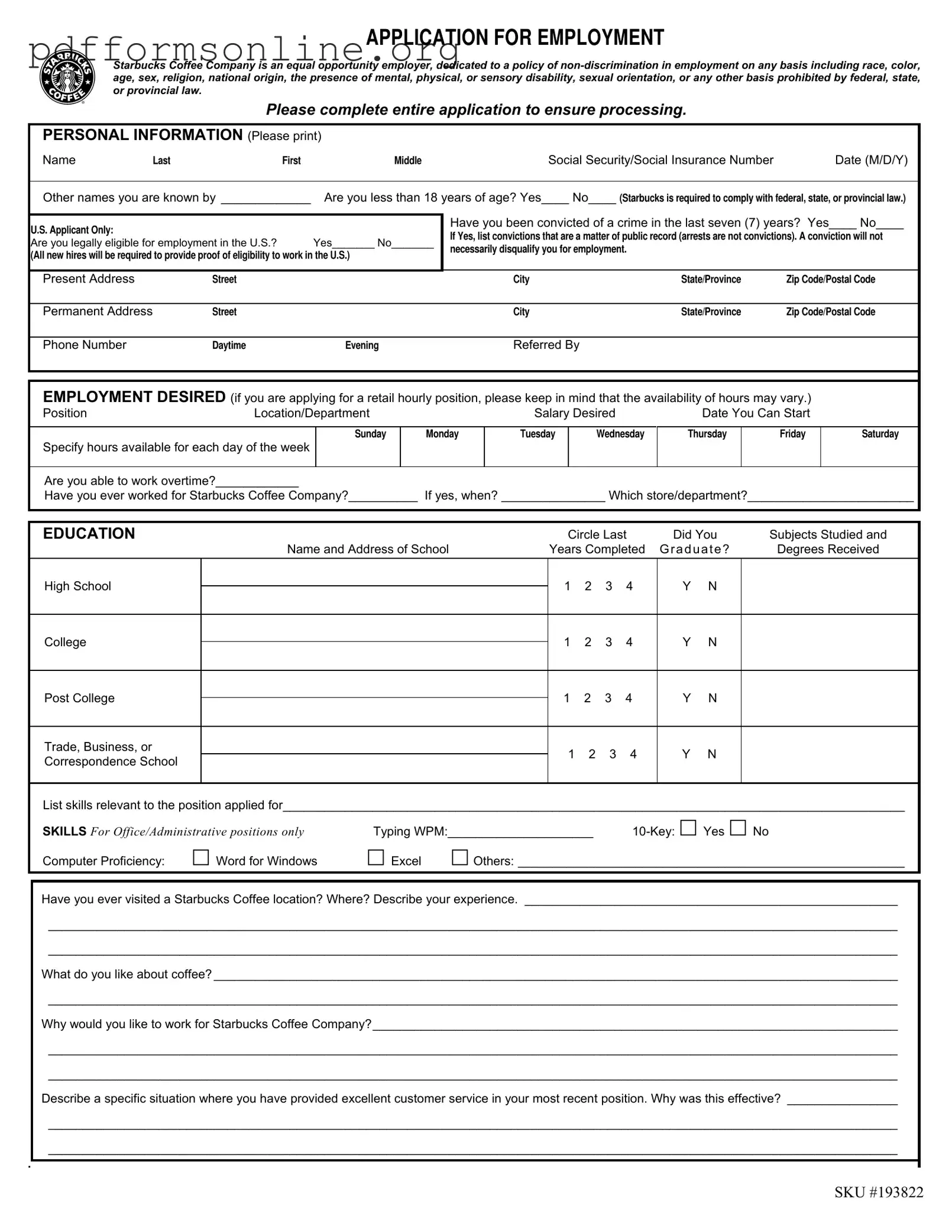 Starbucks Application Template