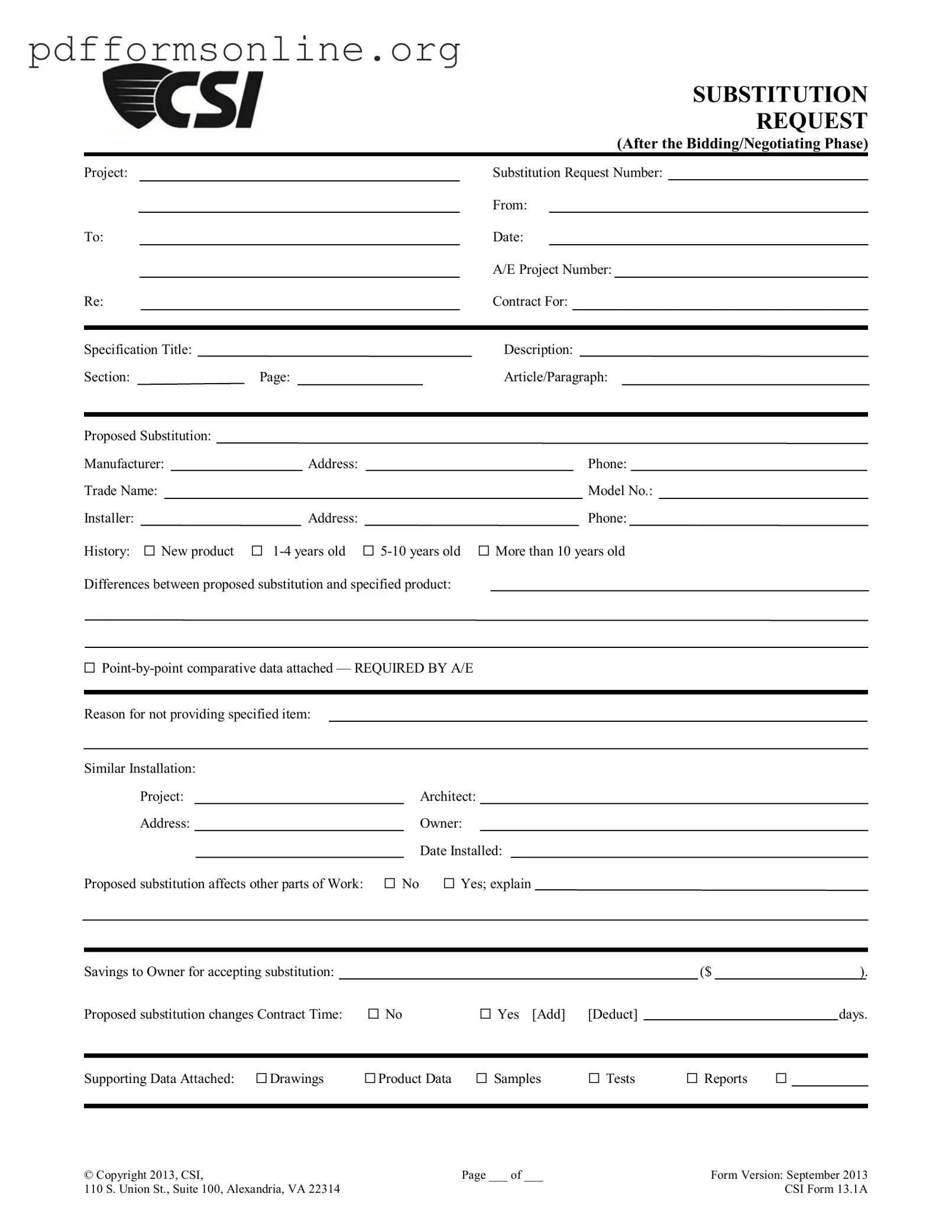 Csi 13 1A Template