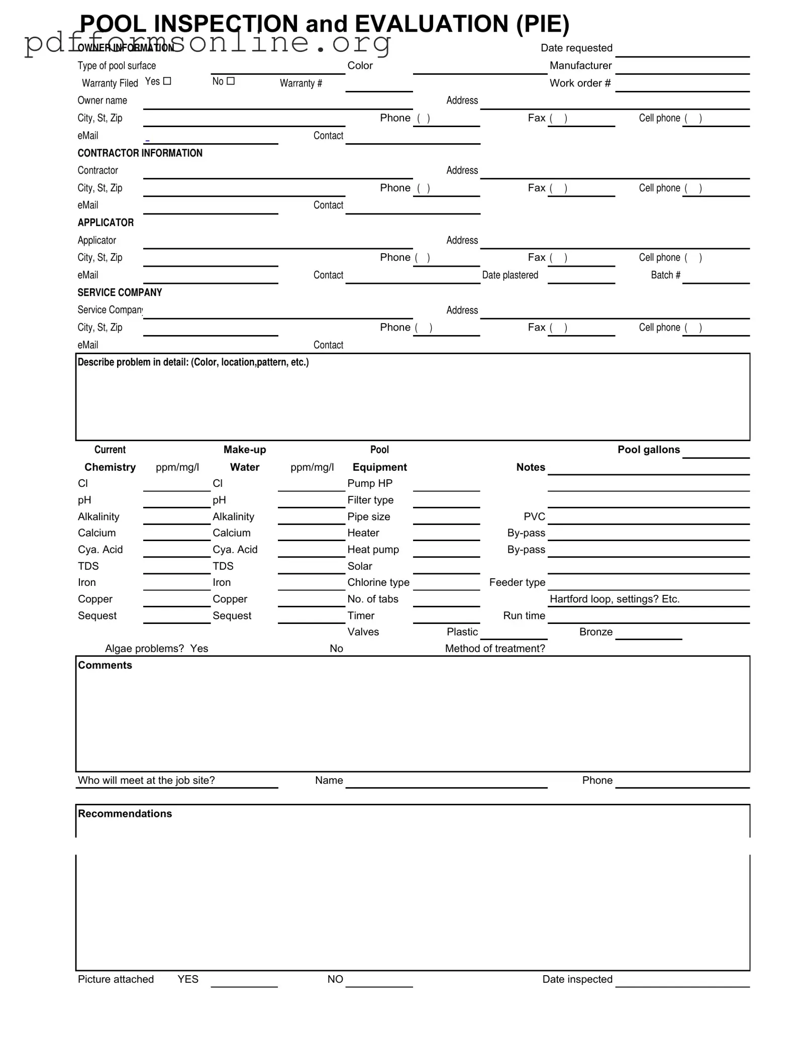 Swimming Pool Inspection Template