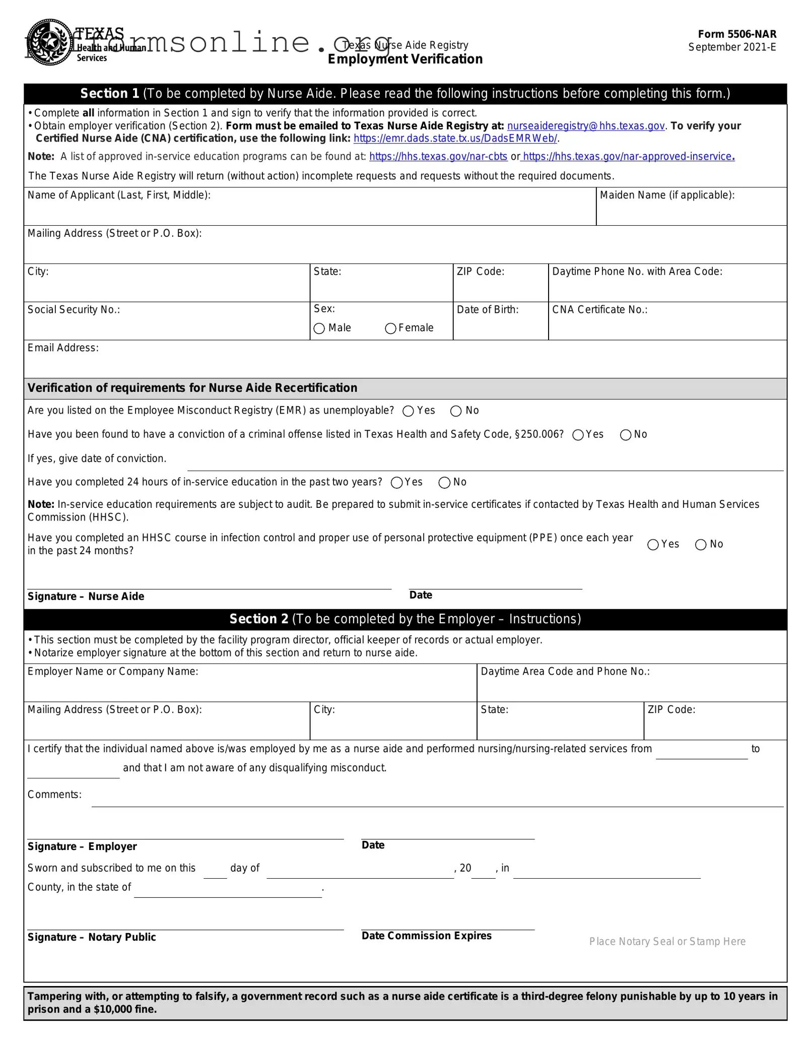 Texas 5506 Nar Template