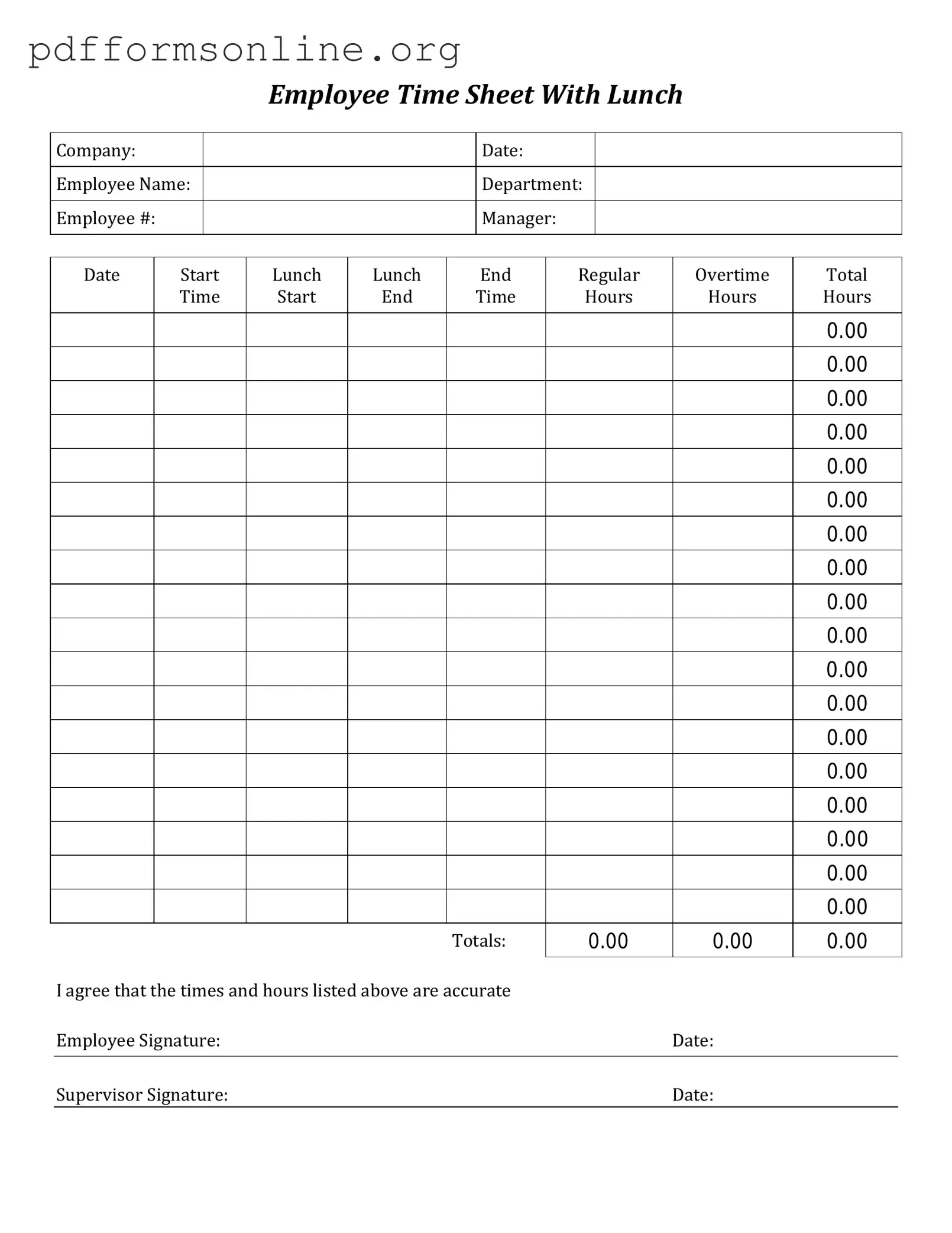 Time Card Template