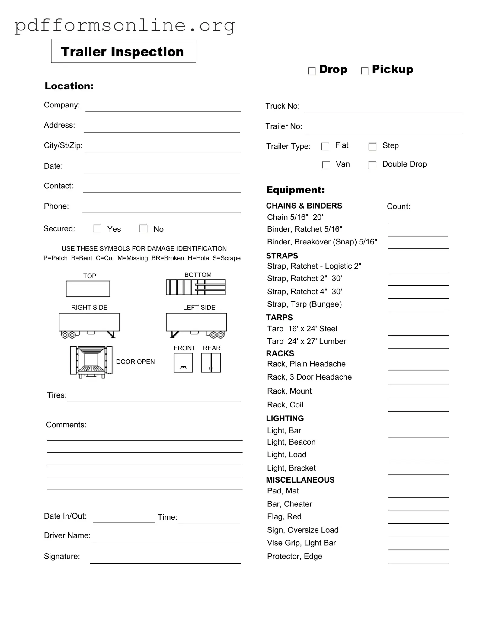 Trailer Inspection Template