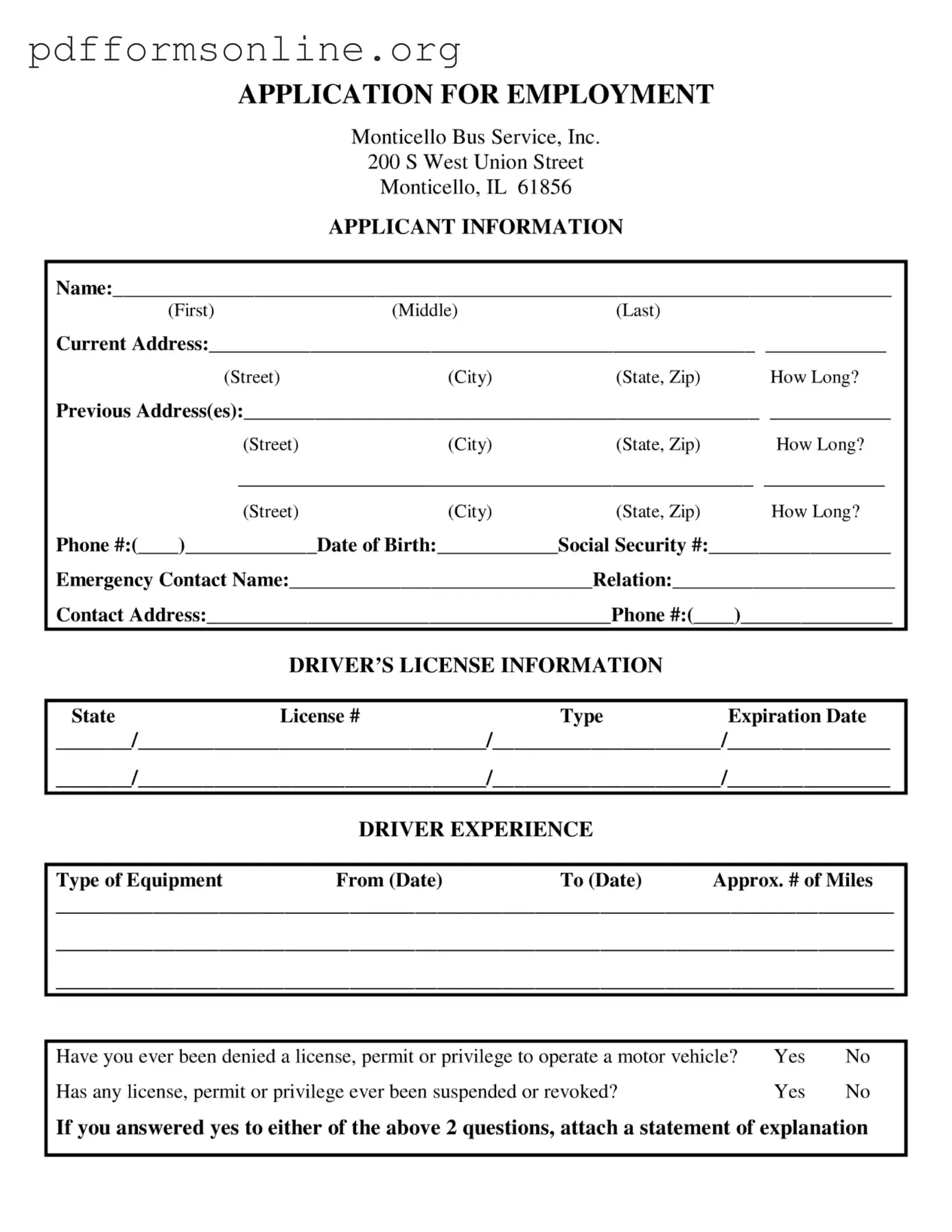 Truck Driver Job Template