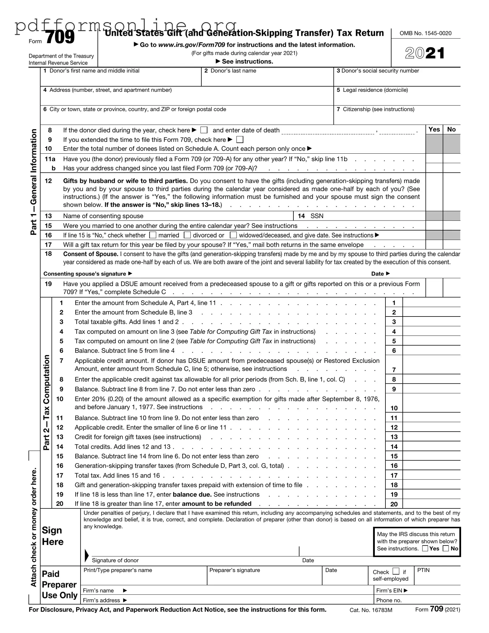 IRS 709 Template