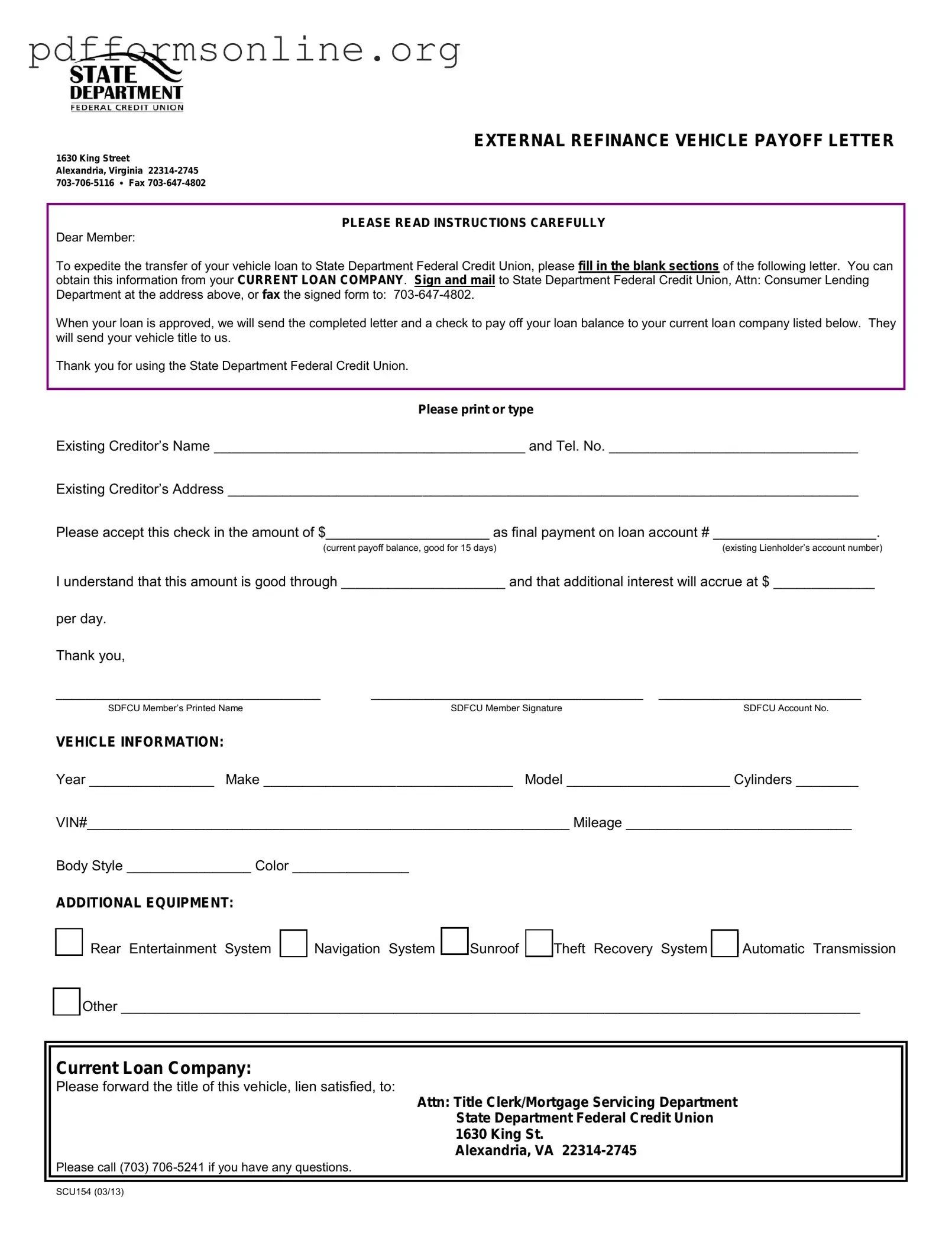 Vehicle Payoff Sample Letter Template